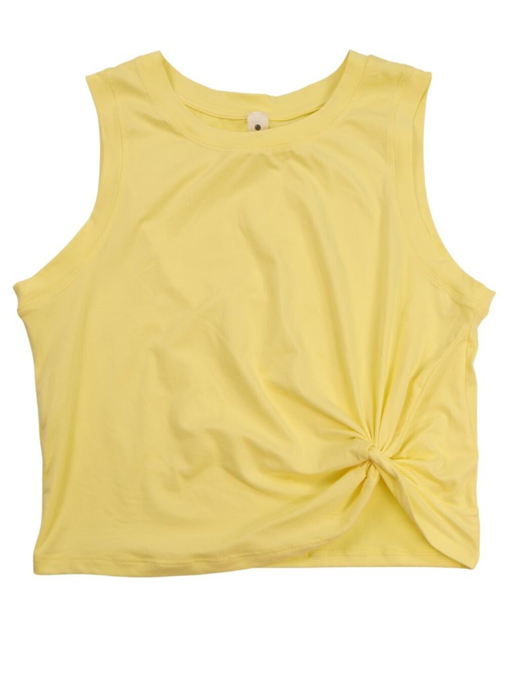 Yogalicious Super Soft Side Knot Tank Top Yellow Size Medium